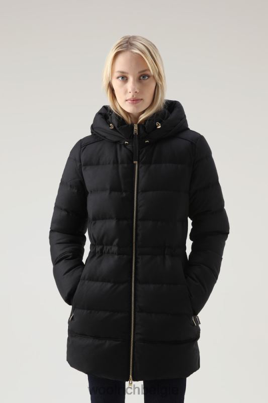 luxe parka gemaakt van een loro piana-stof in een mix van wol en zijde Woolrich vrouwen 8TTN0283 zwart kleding