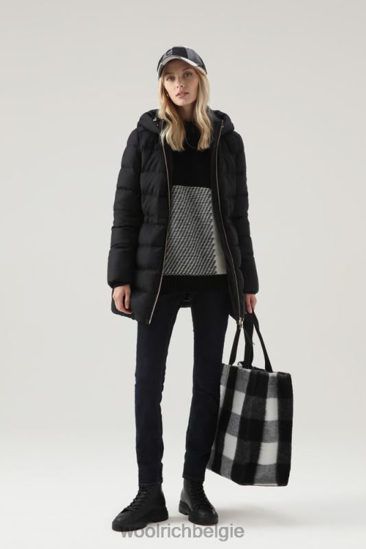 luxe parka gemaakt van een loro piana-stof in een mix van wol en zijde Woolrich vrouwen 8TTN0283 zwart kleding