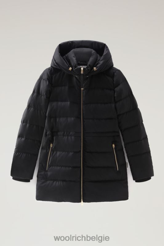 luxe parka gemaakt van een loro piana-stof in een mix van wol en zijde Woolrich vrouwen 8TTN0283 zwart kleding