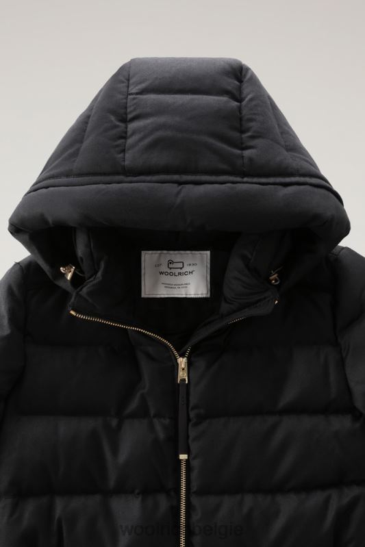 luxe parka gemaakt van een loro piana-stof in een mix van wol en zijde Woolrich vrouwen 8TTN0283 zwart kleding