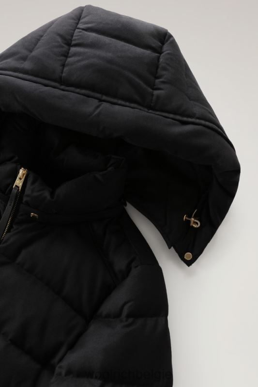 luxe parka gemaakt van een loro piana-stof in een mix van wol en zijde Woolrich vrouwen 8TTN0283 zwart kleding
