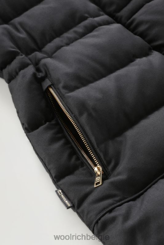 luxe parka gemaakt van een loro piana-stof in een mix van wol en zijde Woolrich vrouwen 8TTN0283 zwart kleding