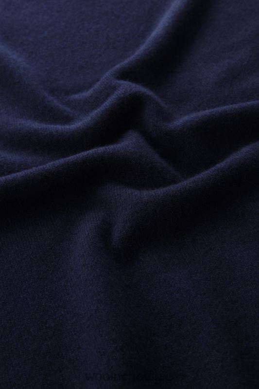 luxe ronde hals van puur kasjmier Woolrich Heren 8TTN0717 Melton blauw kleding