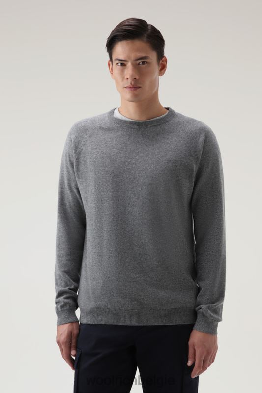 luxe ronde hals van puur kasjmier Woolrich Heren 8TTN0757 houtskool kleding