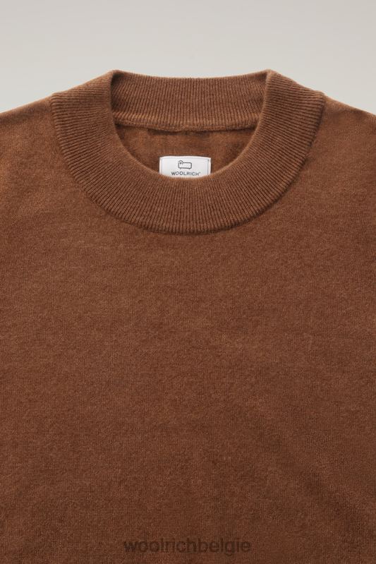 luxe trui van kasjmier met ronde hals Woolrich vrouwen 8TTN0258 donkere kameel kleding