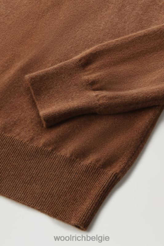 luxe trui van kasjmier met ronde hals Woolrich vrouwen 8TTN0258 donkere kameel kleding