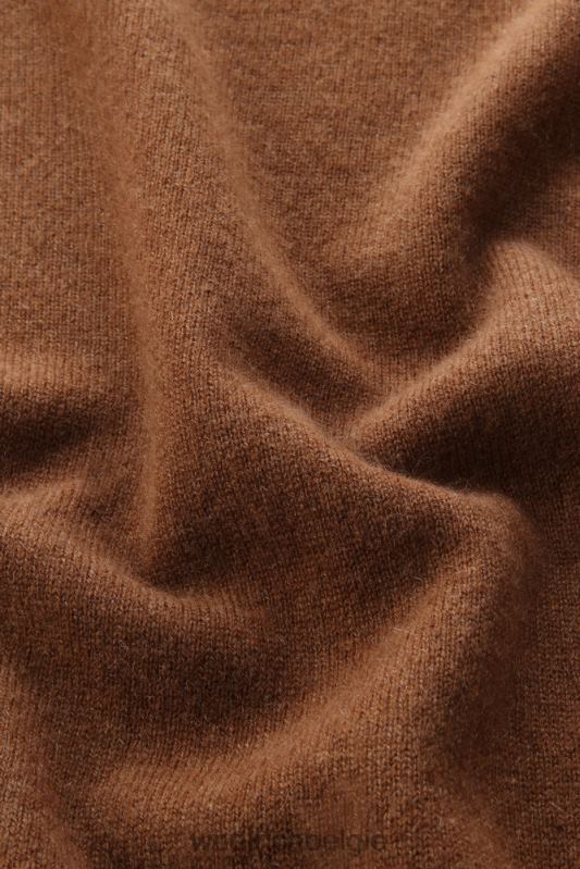 luxe trui van kasjmier met ronde hals Woolrich vrouwen 8TTN0258 donkere kameel kleding