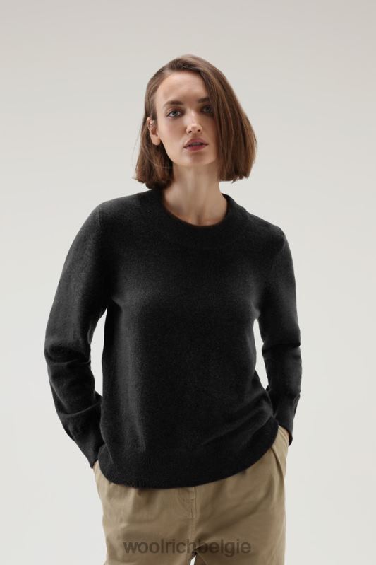 luxe trui van kasjmier met ronde hals Woolrich vrouwen 8TTN0287 zwart kleding