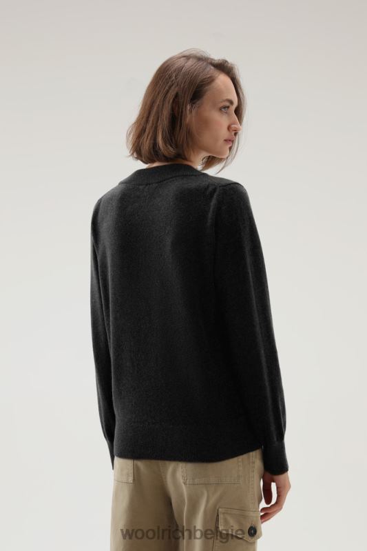 luxe trui van kasjmier met ronde hals Woolrich vrouwen 8TTN0287 zwart kleding
