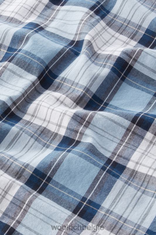 madras geruit overhemd van popeline van puur katoen Woolrich Heren 8TTN0427 lichtblauwe ruit kleding