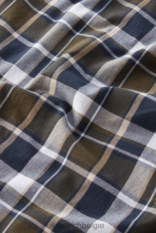 madras geruit overhemd van popeline van puur katoen Woolrich Heren 8TTN0437 donkergroene ruit kleding