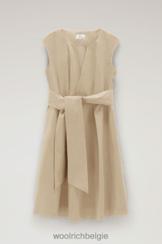 midi-jurk van popeline van puur katoen Woolrich vrouwen 8TTN0332 veer beige kleding