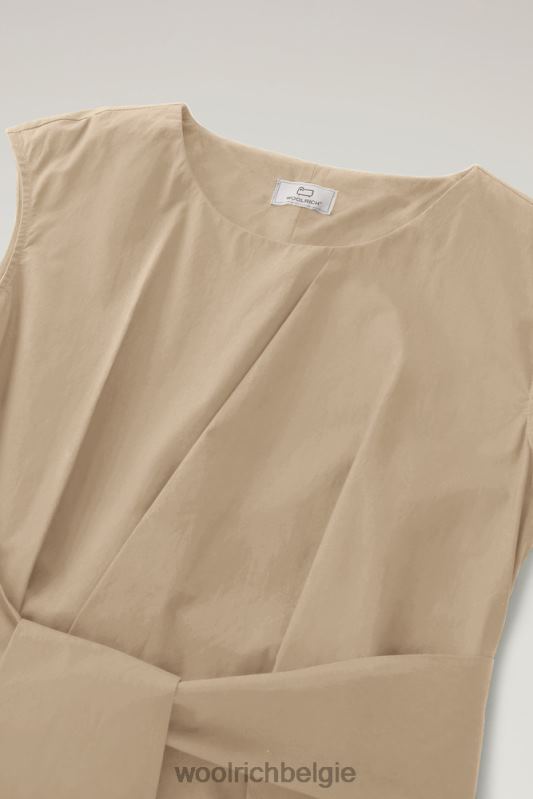 midi-jurk van popeline van puur katoen Woolrich vrouwen 8TTN0332 veer beige kleding