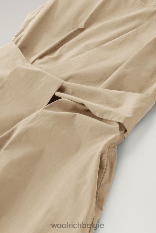 midi-jurk van popeline van puur katoen Woolrich vrouwen 8TTN0332 veer beige kleding