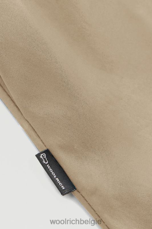 midi-jurk van popeline van puur katoen Woolrich vrouwen 8TTN0332 veer beige kleding