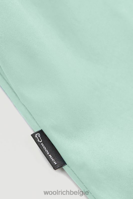 midi-jurk van popeline van puur katoen Woolrich vrouwen 8TTN0335 haven groen kleding