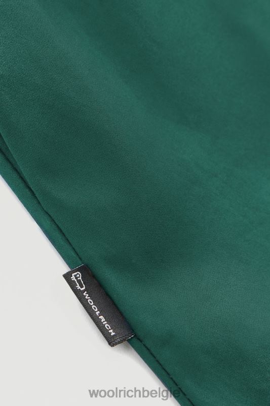 midi-jurk van popeline van puur katoen Woolrich vrouwen 8TTN0338 groenblijvend kleding