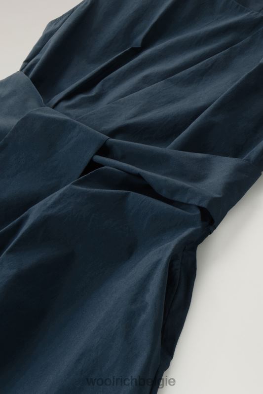 midi-jurk van popeline van puur katoen Woolrich vrouwen 8TTN0339 Melton blauw kleding