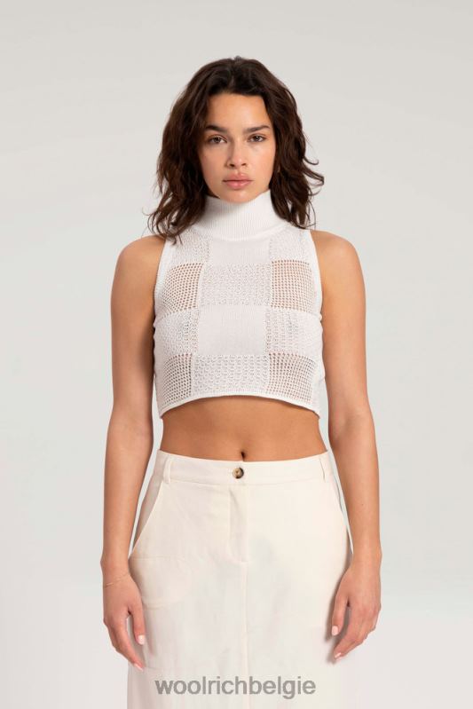 mouwloze cropped top van puur katoen-danielle cathari Woolrich vrouwen 8TTN0157 zeezout kleding