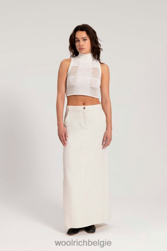 mouwloze cropped top van puur katoen-danielle cathari Woolrich vrouwen 8TTN0157 zeezout kleding