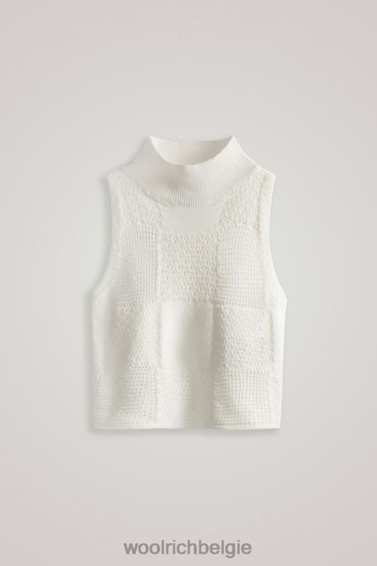 mouwloze cropped top van puur katoen-danielle cathari Woolrich vrouwen 8TTN0157 zeezout kleding