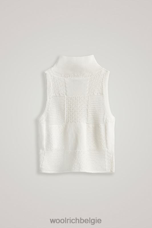 mouwloze cropped top van puur katoen-danielle cathari Woolrich vrouwen 8TTN0157 zeezout kleding