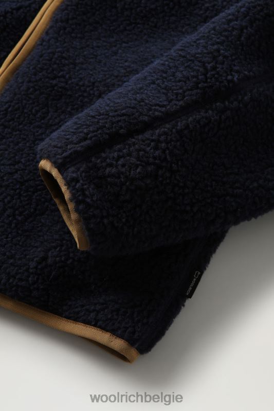 omkeerbare gekrulde fleece van sherpa en taslan nylon Woolrich Heren 8TTN0684 Melton blauw kleding