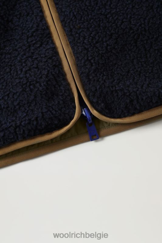 omkeerbare gekrulde fleece van sherpa en taslan nylon Woolrich Heren 8TTN0684 Melton blauw kleding