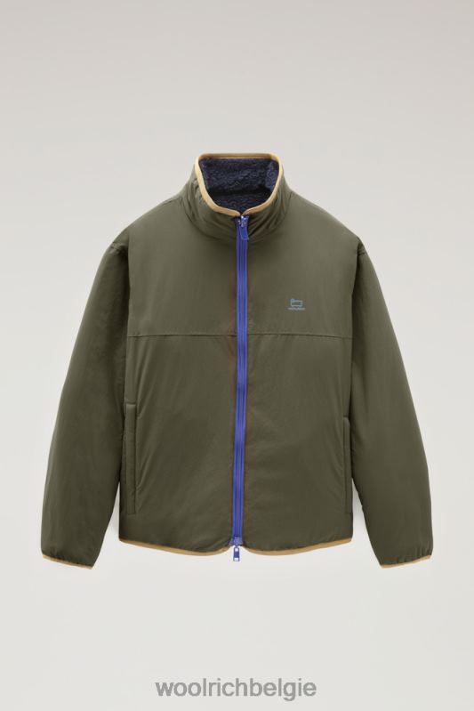 omkeerbare gekrulde fleece van sherpa en taslan nylon Woolrich Heren 8TTN0684 Melton blauw kleding