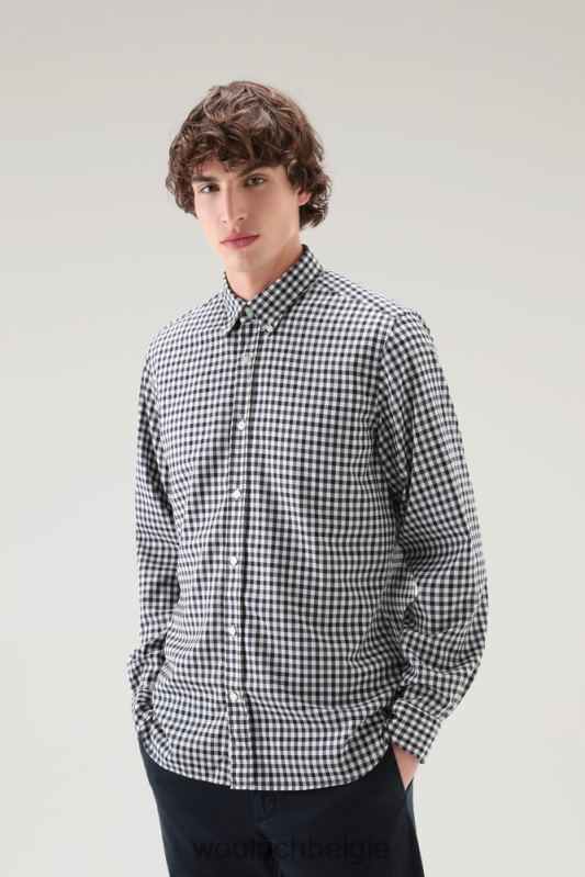 overhemd van coole scheermerinowol Woolrich Heren 8TTN0805 blauwe buffel kleding
