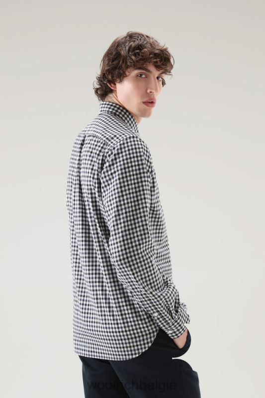 overhemd van coole scheermerinowol Woolrich Heren 8TTN0805 blauwe buffel kleding