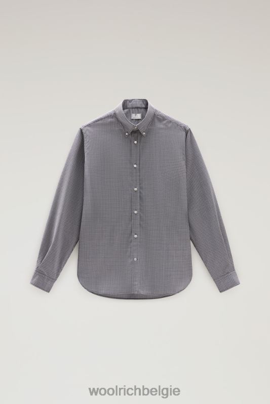 overhemd van coole scheermerinowol Woolrich Heren 8TTN0806 microcheck blauw kleding