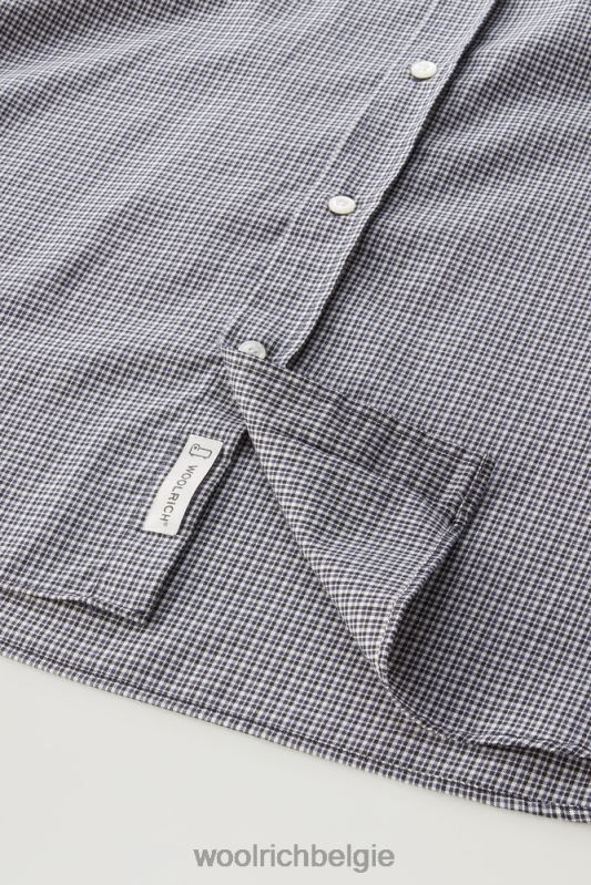 overhemd van coole scheermerinowol Woolrich Heren 8TTN0806 microcheck blauw kleding