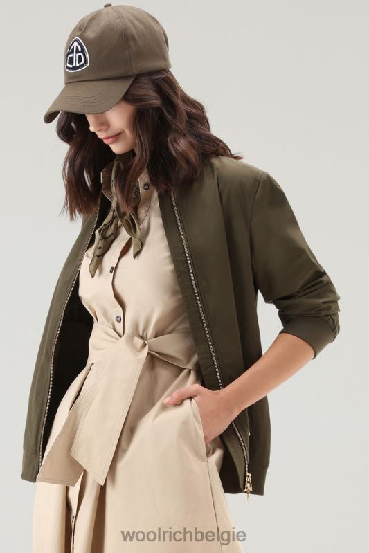 overhemdjurk van popeline van puur katoen Woolrich vrouwen 8TTN024 veer beige kleding