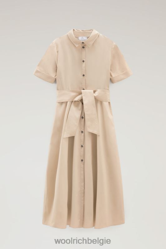 overhemdjurk van popeline van puur katoen Woolrich vrouwen 8TTN024 veer beige kleding