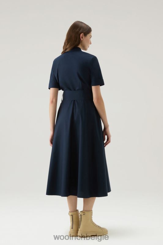 overhemdjurk van popeline van puur katoen Woolrich vrouwen 8TTN05 Melton blauw kleding