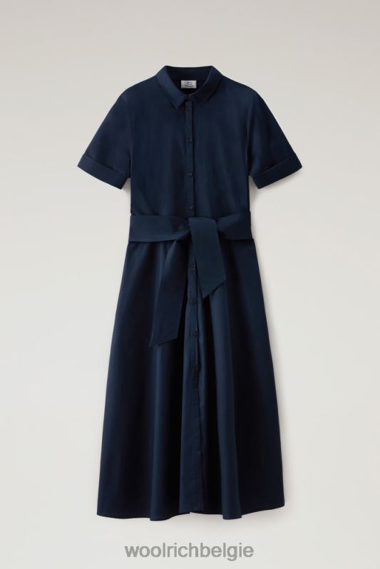 overhemdjurk van popeline van puur katoen Woolrich vrouwen 8TTN05 Melton blauw kleding