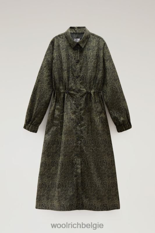 overhemdjurk van ripstop crinkle nylon met camouflageprint Woolrich vrouwen 8TTN099 donkergroene camouflage kleding