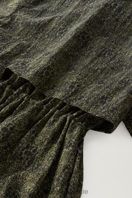 overhemdjurk van ripstop crinkle nylon met camouflageprint Woolrich vrouwen 8TTN099 donkergroene camouflage kleding