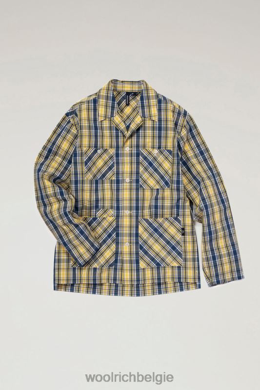 overshirt van een wattenmix Woolrich Heren 8TTN0540 gele ruit kleding