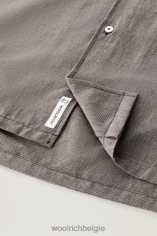 overshirt van katoen-linnenmix Woolrich Heren 8TTN0464 bruine pied de poule kleding