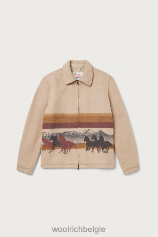 overshirt van puur katoen met jacquard-afwerking - een dezer dagen Woolrich Heren 8TTN0597 streep zand kleding