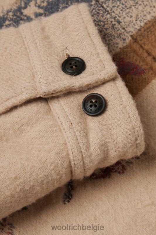 overshirt van puur katoen met jacquard-afwerking - een dezer dagen Woolrich Heren 8TTN0597 streep zand kleding