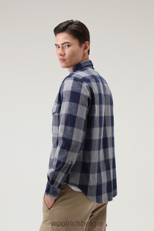 oxbow flanellen geruit overhemd Woolrich Heren 8TTN0648 grijs gemêleerde buffel kleding