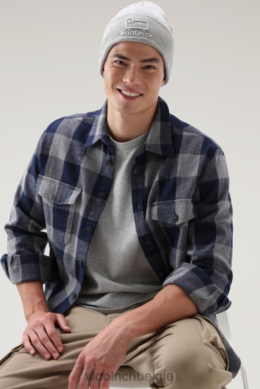 oxbow flanellen geruit overhemd Woolrich Heren 8TTN0648 grijs gemêleerde buffel kleding