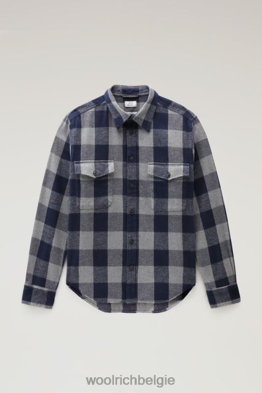 oxbow flanellen geruit overhemd Woolrich Heren 8TTN0648 grijs gemêleerde buffel kleding