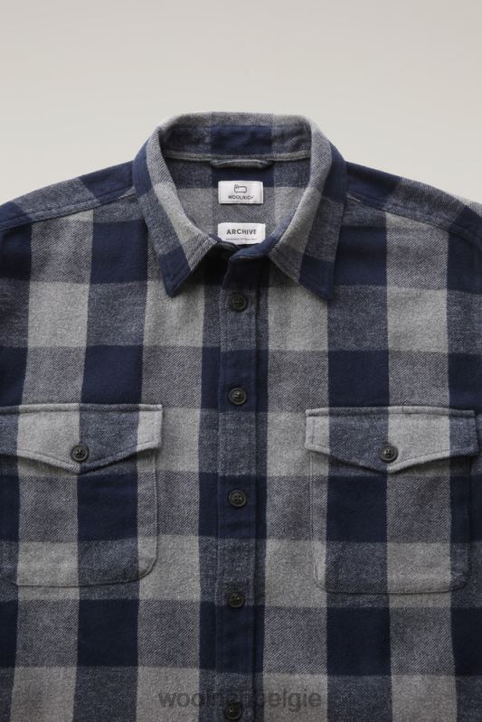 oxbow flanellen geruit overhemd Woolrich Heren 8TTN0648 grijs gemêleerde buffel kleding