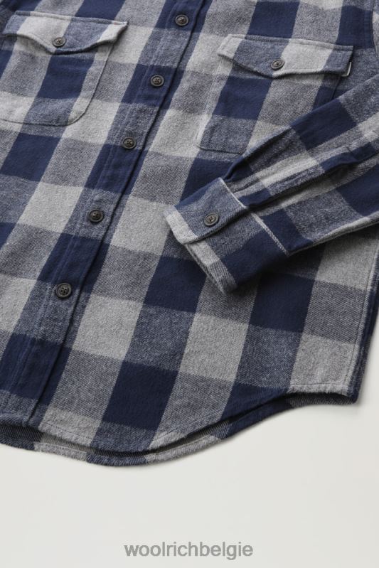oxbow flanellen geruit overhemd Woolrich Heren 8TTN0648 grijs gemêleerde buffel kleding