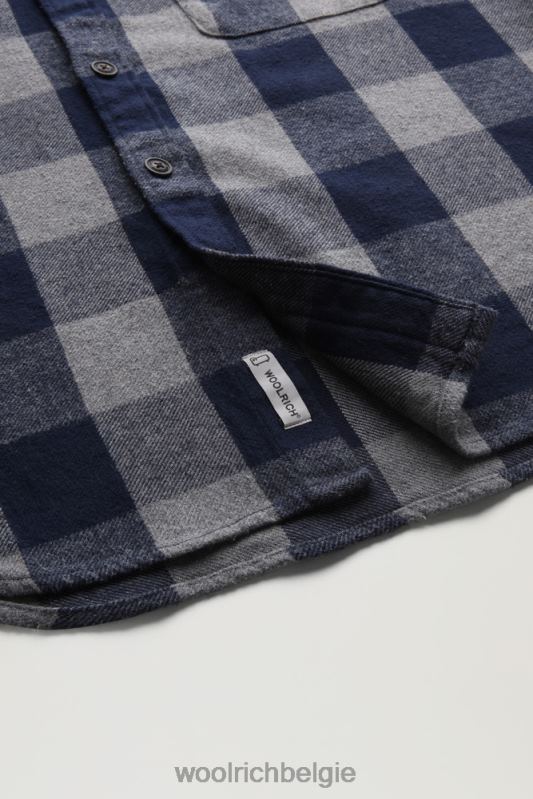 oxbow flanellen geruit overhemd Woolrich Heren 8TTN0648 grijs gemêleerde buffel kleding