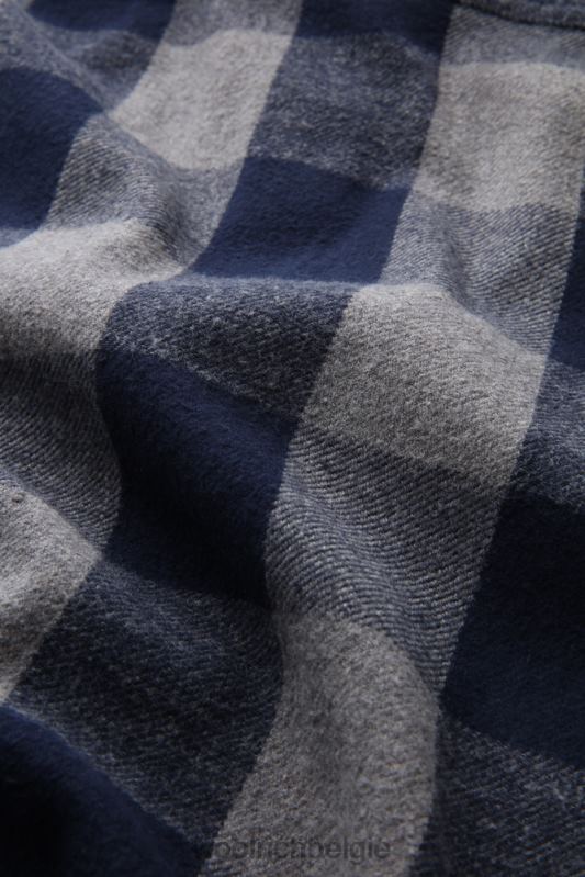 oxbow flanellen geruit overhemd Woolrich Heren 8TTN0648 grijs gemêleerde buffel kleding